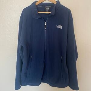 The North Face Glacier Fleece Full Zip Jacket Mens Size XXL 2XL Navy Blue